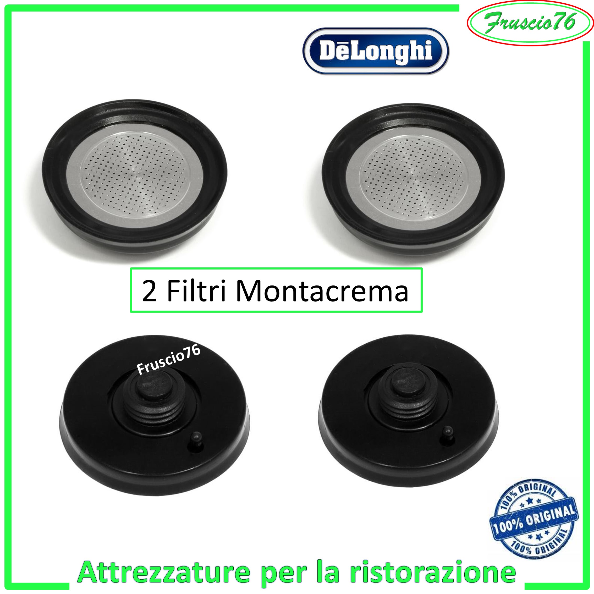 2 - Filtro Montacrema per Macchina da Caffe Delonghi de longhi EC190 EC200  CREMA